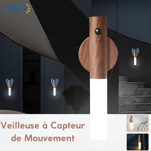 Veilleuse Bois LED à Capteur